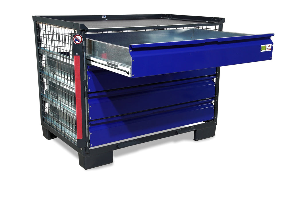 sth-systeme Gitterbox LCB I Teilauszug | 4 kleine Laden