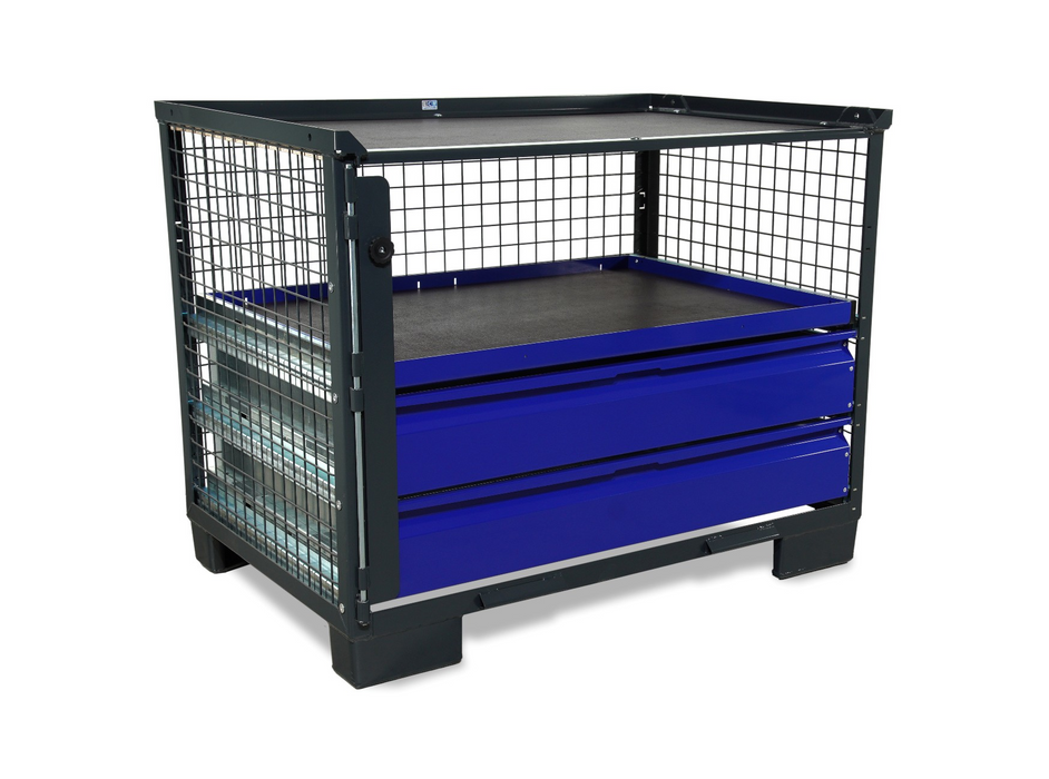 sth-systeme Gitterbox LCB I Teilauszug | 2 kleine Laden & 1 Rahmen