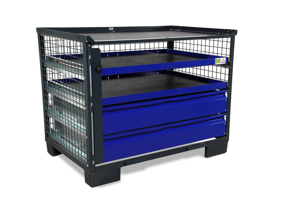 sth-systeme Gitterbox LCB I Teilauszug | 2 kleine Laden & 2 Rahmen