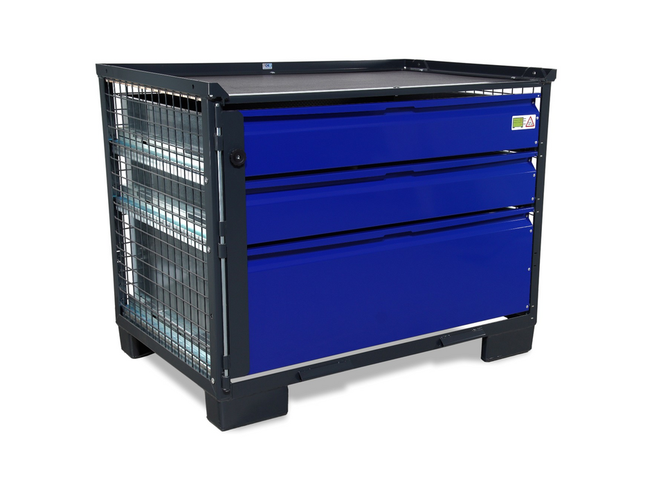 sth-systeme Gitterbox LCB I Teilauszug | 1 große & 2 kleine Laden