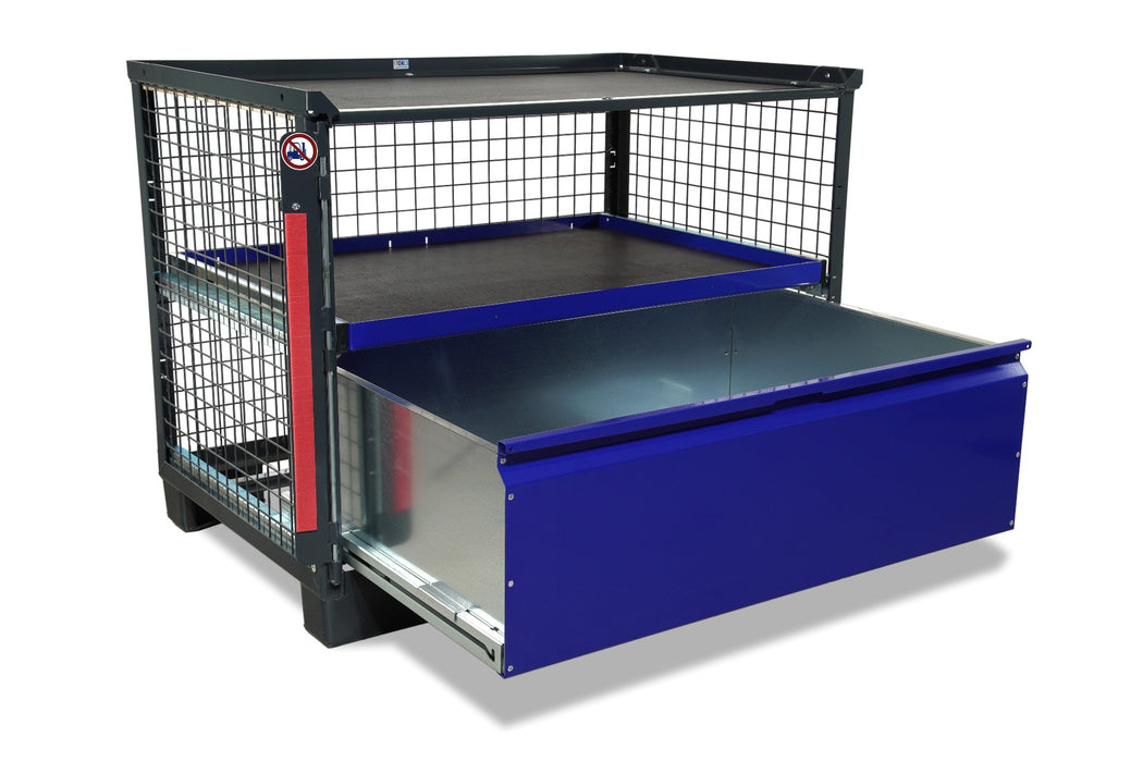 sth-systeme Gitterbox LCB I Teilauszug | 1 große Lade & 1 Rahmen