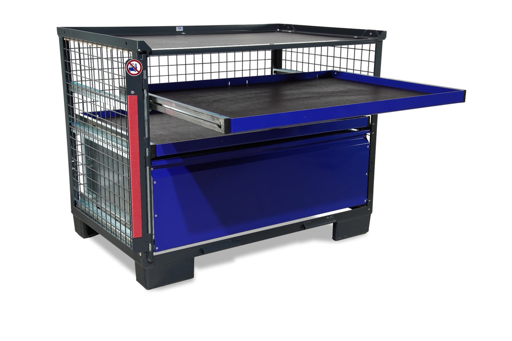 sth-systeme Gitterbox LCB I Teilauszug | 1 große Lade & 2 Rahmen