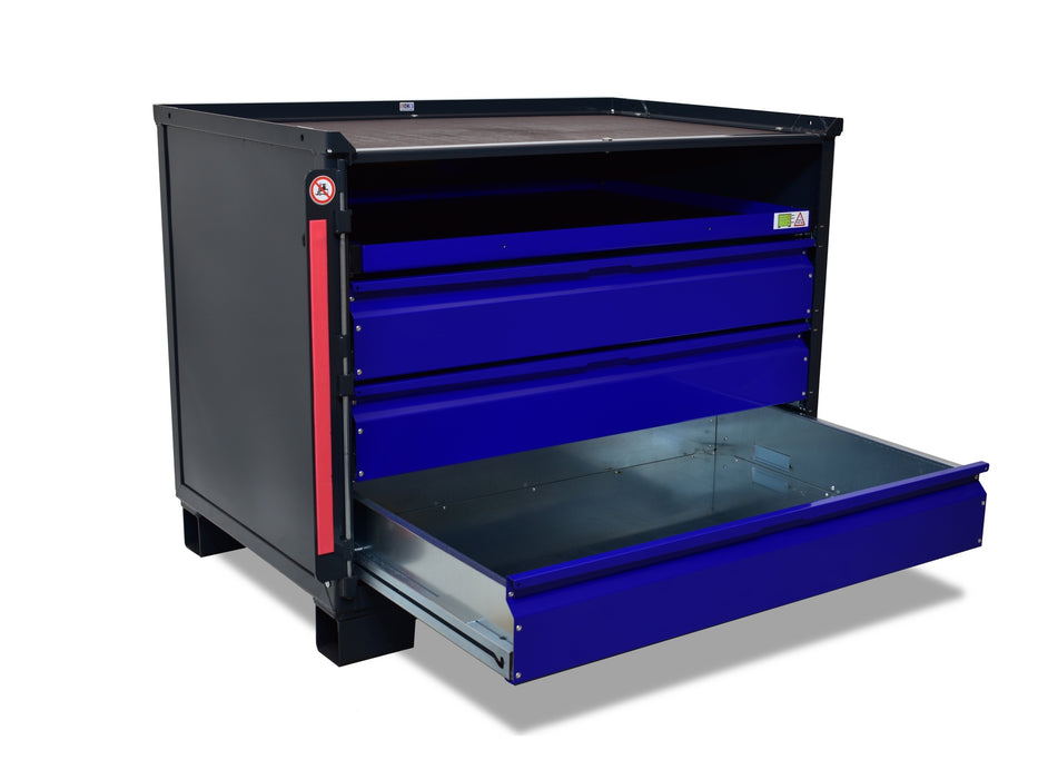 sth-systeme Gitterbox LCB I Teilauszug | 3 kleine Laden & 1 Rahmen