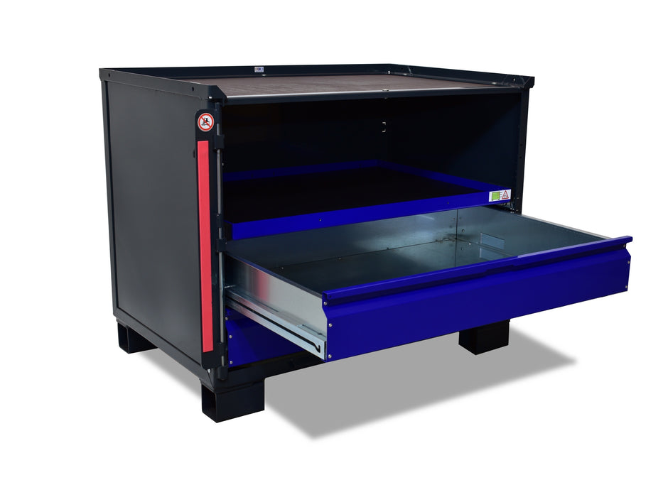 sth-systeme Gitterbox LCB I Teilauszug | 2 kleine Laden & 1 Rahmen