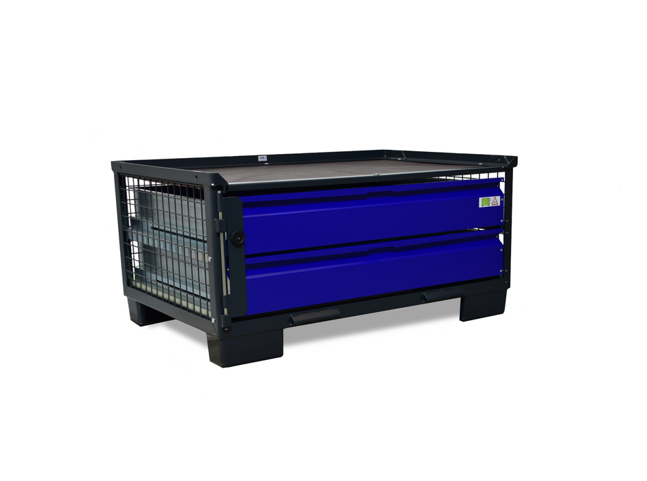 sth-systeme Gitterbox LCB I halbhoch Teilauszug | 2 kleine Laden
