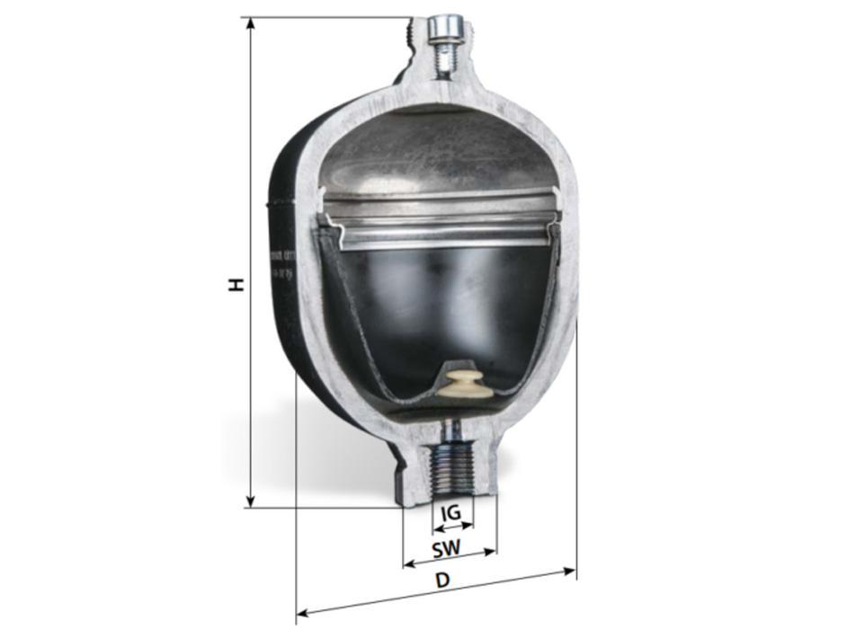 SAIP 0,5 Liter Membran-/Druckspeicher