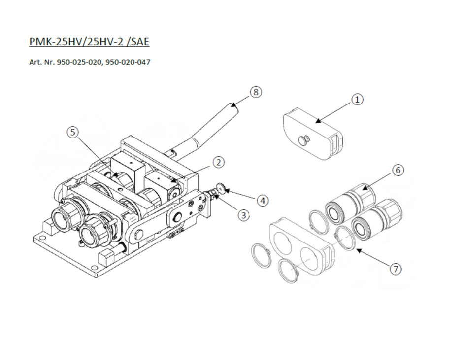 Taklock Ersatzteil Hydraulische Verriegelung DN25