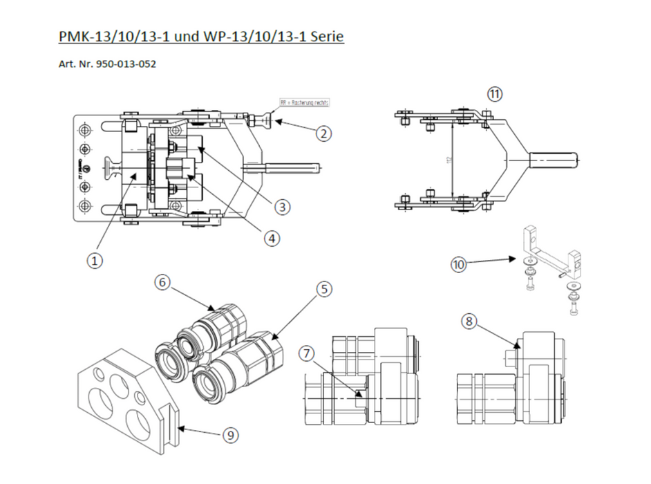 Taklock Ersatzteil Teilesatz Hebel für PMK-13/10/13-1