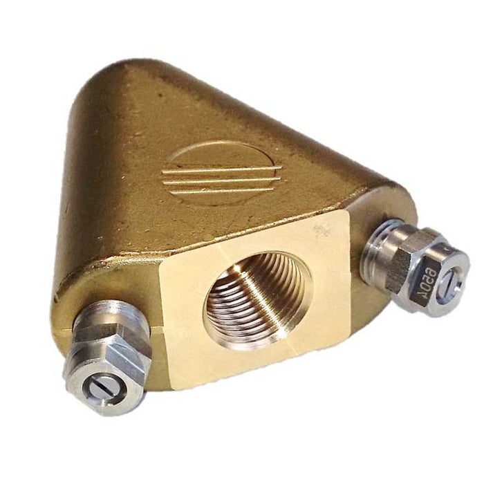 Flunderdüsenträger 1/2"IG für 2x1/4"NPT Flachstrahldüsen