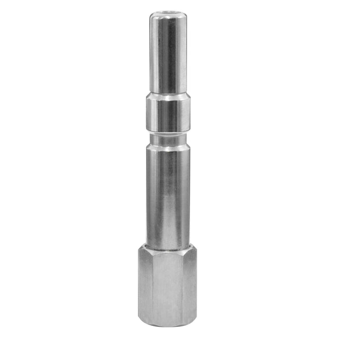 Stecknippel 1/4"IG KW Edelstahl mit Muffe SW17 Stecknippel gehärtet, Muffe weich