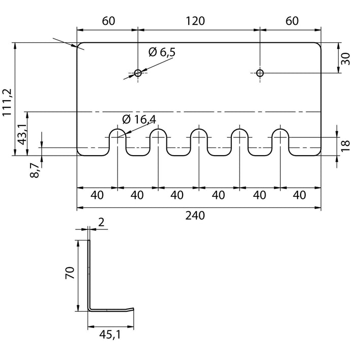 Lanzenhalter Edelstahl 5-Fach