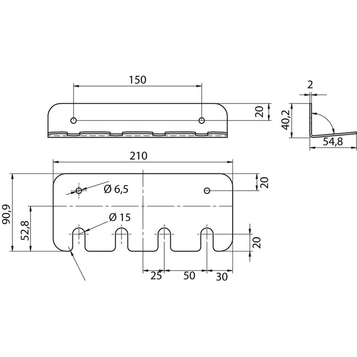Lanzenhalter Edelstahl 4 Fach für K-Strahlrohre
