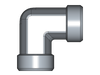 90° Winkelstutzen (Adapter) W – 15 mm – L – Leicht – Stahl verzinkt (Cr(VI)-frei) – W15LOMD