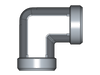 90° Winkelstutzen (Adapter) W – 22 mm – L – Leicht – Stahl verzinkt (Cr(VI)-frei) – W22LOMD