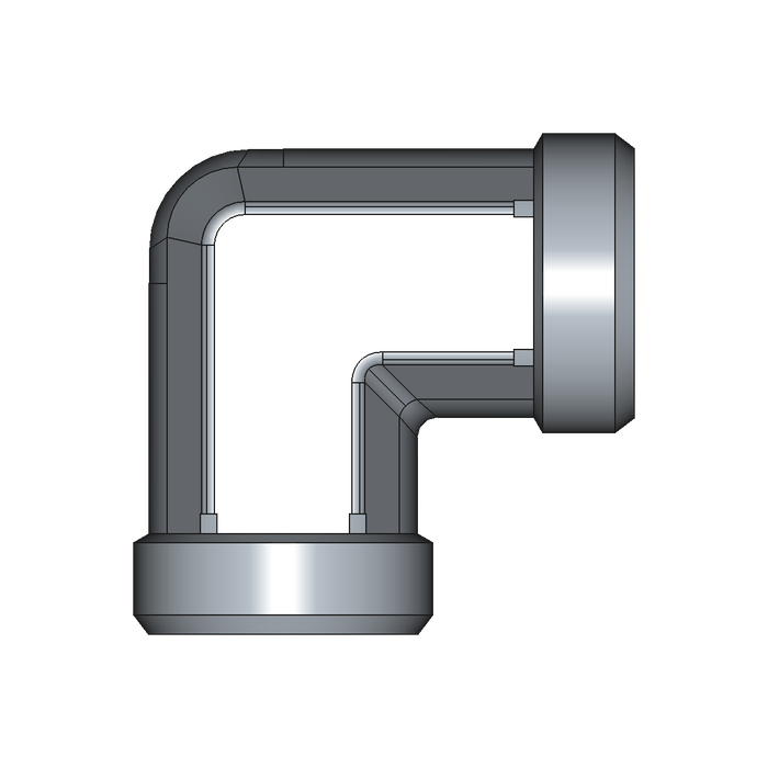 90° Winkelstutzen (Adapter) W – 22 mm – L – Leicht – Stahl verzinkt (Cr(VI)-frei) – W22LOMD