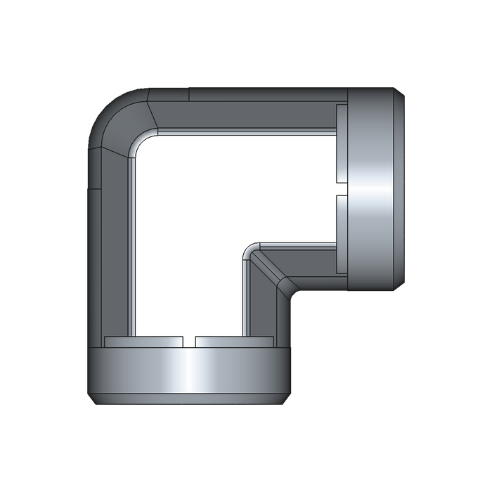 90° Winkelstutzen (Adapter) W – 28 mm – L – Leicht – Stahl verzinkt (Cr(VI)-frei) – W28LOMD