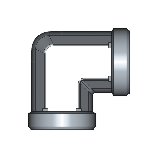 90° Winkelstutzen (Adapter) W – 35 mm – L – Leicht – Stahl verzinkt (Cr(VI)-frei) – W35LOMD
