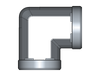 90° Winkelstutzen (Adapter) W – 42 mm – L – Leicht – Stahl verzinkt (Cr(VI)-frei) – W42LOMD
