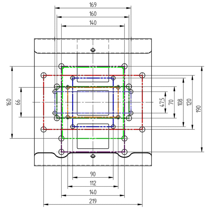 Wandkonsole Motorpumpeneinheiten 280x280x260 mm Edelstahl. AR M - HPE - HPJ - HPV