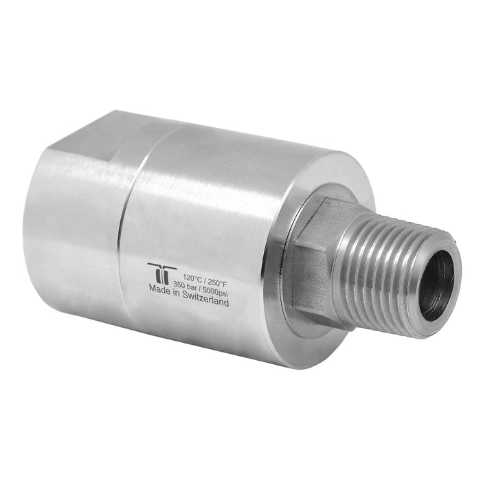 Drehgelenk DGEI-13 1/2"IG - 1/2"AG konisch 350 bar 30U/min 120°C Edelstahl AG konisch