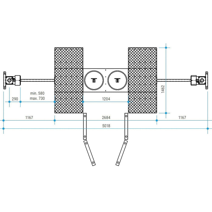 Unterbodenreiniger mit Rampe Set-up 70 bar 120°C Wasseranschluss Rampe: 3/8"AG
Wasseranschluss WBP: 4x 3/8"IG
min. Bodenfreiheit: 122mm