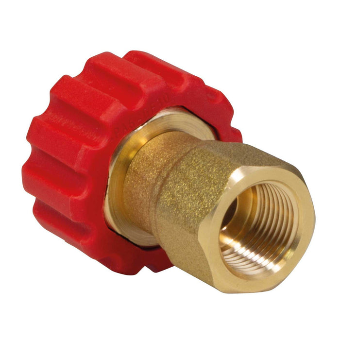 Handverschraubung 22x1,5:3/8"IG Messing rote Kappe