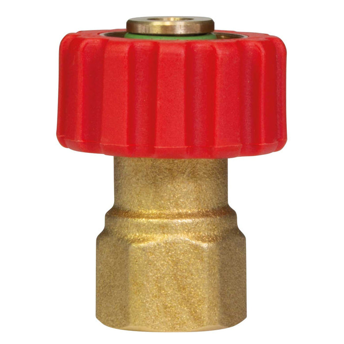 Handverschraubung 22x1,5:3/8"IG Messing rote Kappe