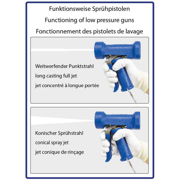 Pistole ST-1200 1/2"IG MS/Edelstahl blau Max.24 bar/50°C