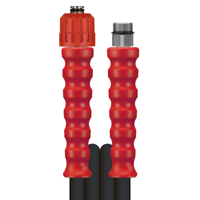 Schlauch NW-10-500 SW 10 M.DKO 24 : AG 24 + GKS Rot  Armaturen aus Edelstahl