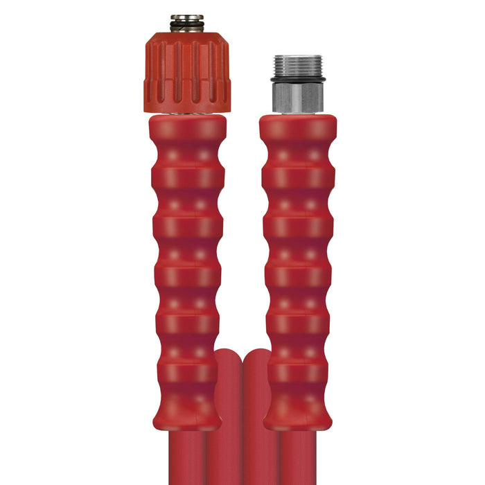 Schlauch NW-10-500 rot 10 M.DKO 24 : AG 24 + GKS rot    Armaturen aus Edelstahl