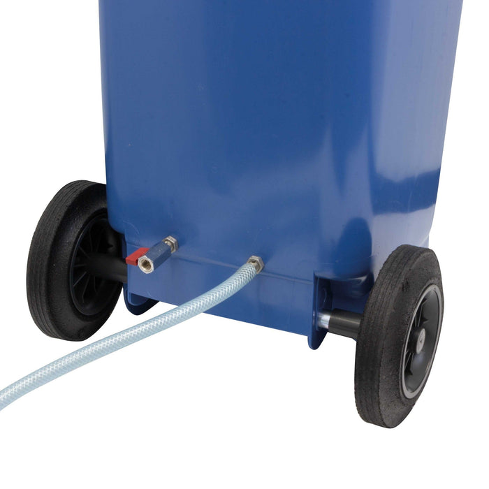Strahlguttonne 80 Liter blau mit Ansaugung ohne Sandstrahler