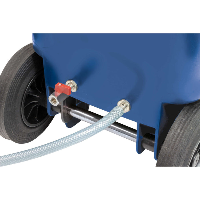 Strahlguttonne 80 Liter blau mit Ansaugung ohne Sandstrahler