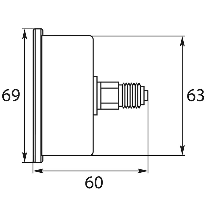 Manometer 0-100 HI 63 mm 1/4"AG