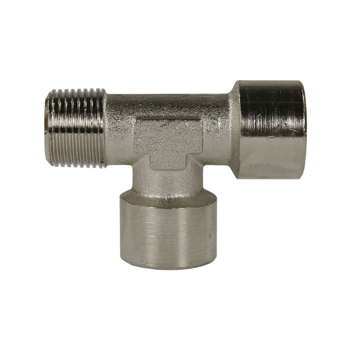 T-Stück 1/4IG-IG-AG Messing vernickelt
