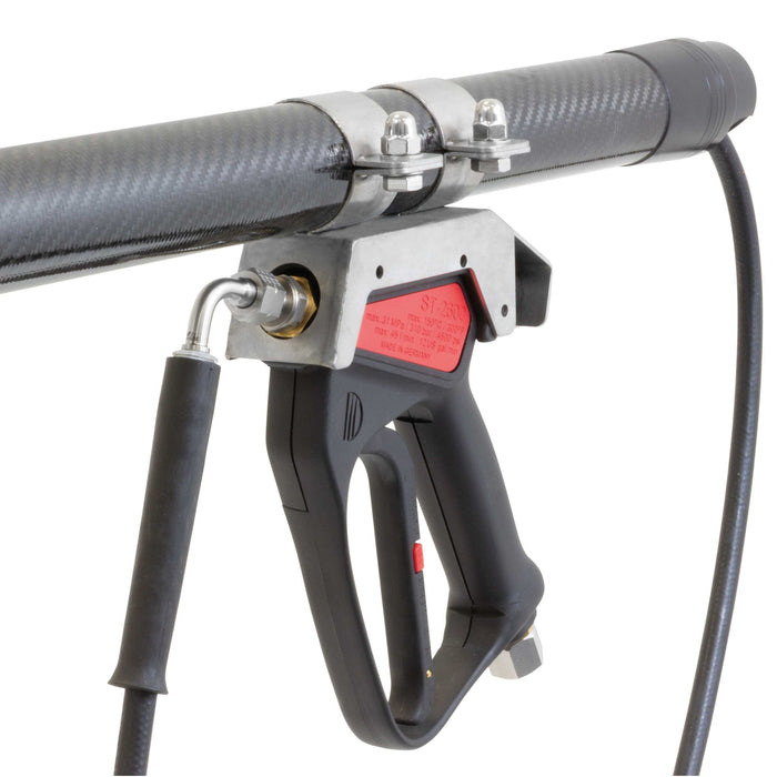 Teleskoplanze 11,5 M. Carbon, Pistole ST-2600 E:3/8"IG drehbar: A:1/4"G - 3K Carbon