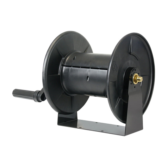 Schlauchtrommel 20 M. 3/8"AG 250 bar Kunststoff, Halter Stahl pulverbeschichtet, Drehgelenk Messing