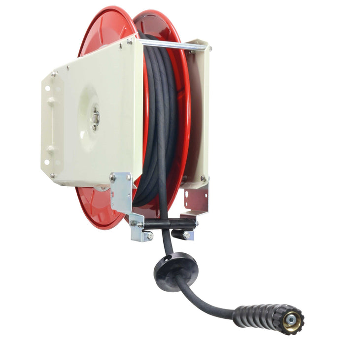 Schlauchaufroller 40 M. M22AG:M22IG Stahl-PU Schlauch 2SC DN08 400 bar schwarz gewickelte Decke