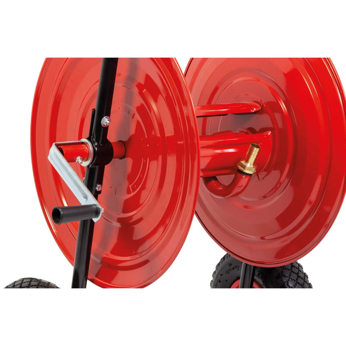 ND-Schlauchtrommel E: 3/4" AG  A: 3/4" AG NW19 = 60m Schlauch
NW25 = 30m Schlauch