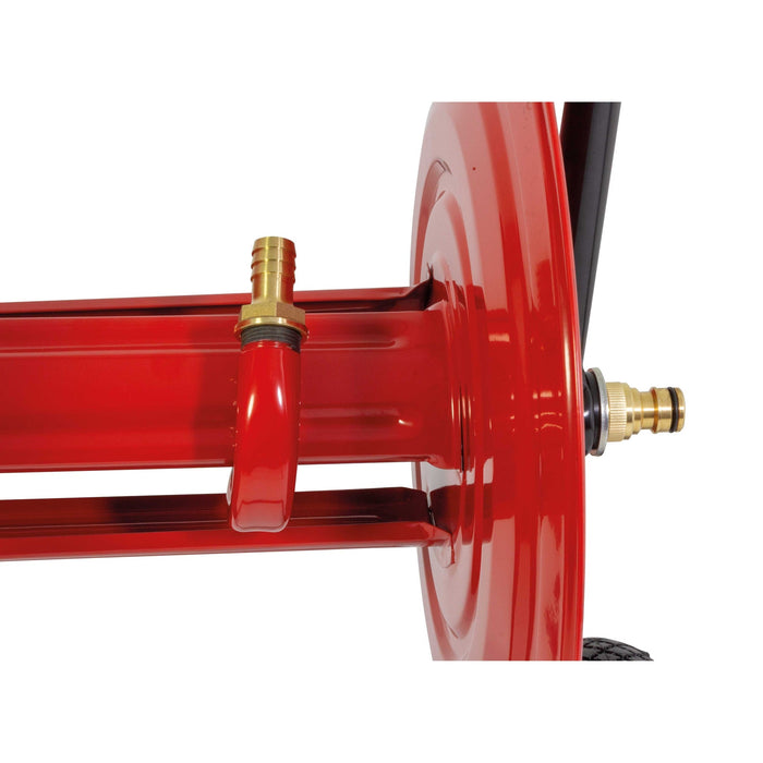 ND-Schlauchtrommel E: 3/4" AG  A: 3/4" AG NW19 = 60m Schlauch
NW25 = 30m Schlauch