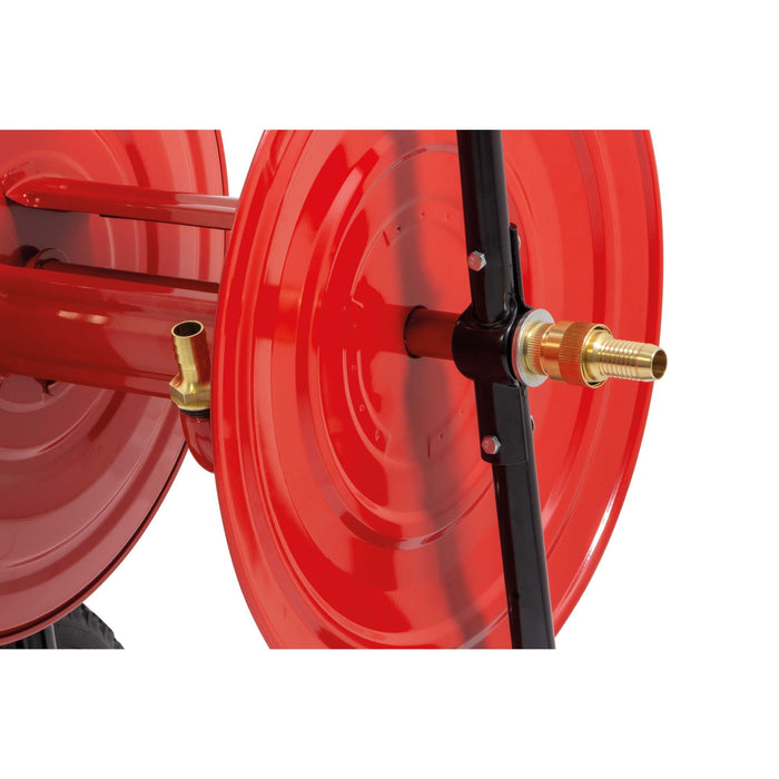 ND-Schlauchtrommel E: 3/4" AG  A: 3/4" AG NW19 = 60m Schlauch
NW25 = 30m Schlauch