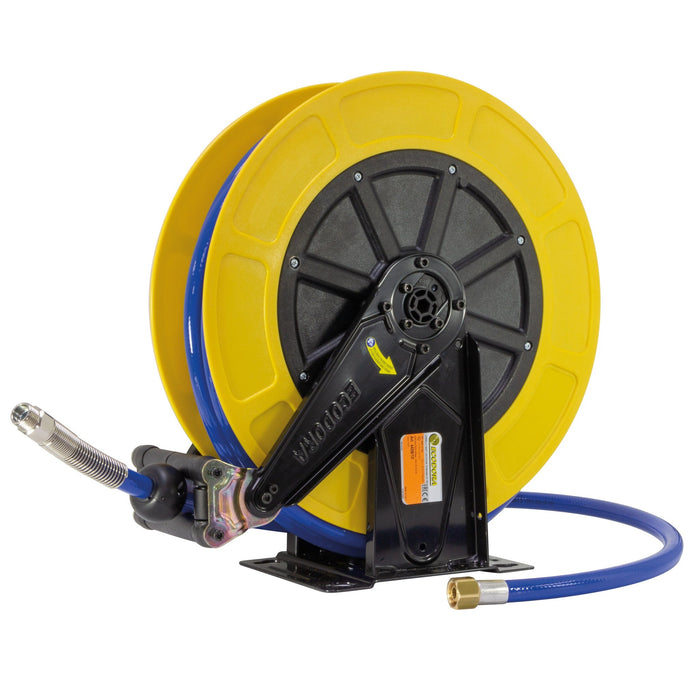 Schlauchaufroller 15 M. 1/2"IG:1/2"AG ABS Schlauch DN12 20 bar blau glatte Decke