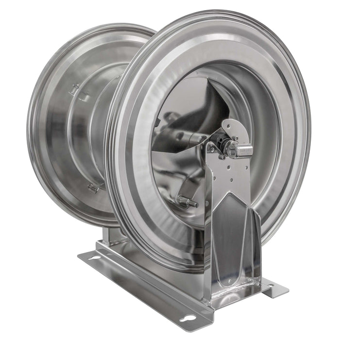 Schlauchaufroller 3/8-1/2IG 400bar 130°C VA mit Handkurbel max. 140 M. NW10