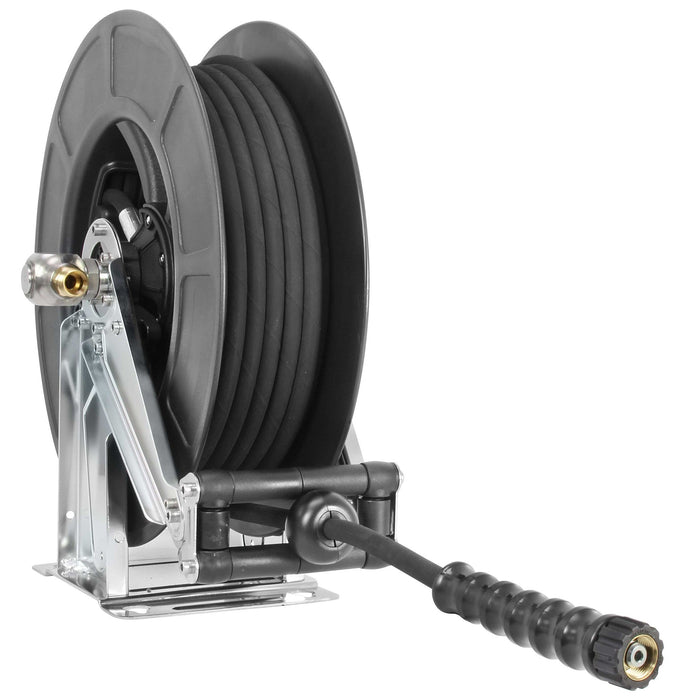 Schlauchaufr. 1SN-08-210B. 20M.SW M22 schwarz Trommel Edelstahl/Kunststoff schwarz