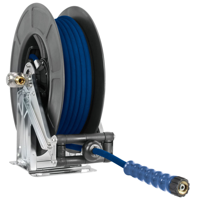 Schlauchaufr. 2SC-08 20M.BL M22 blau/schwarz Trommel Edelstahl/Kunststoff schwarz