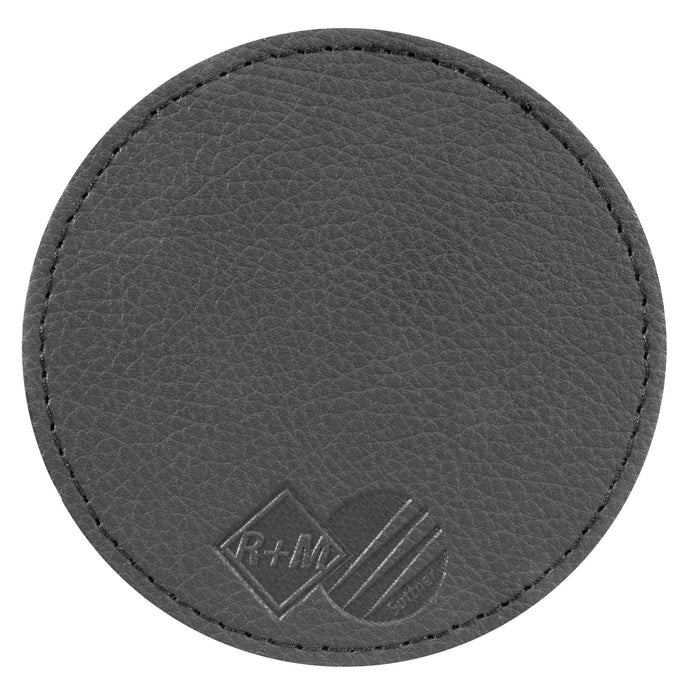 Untersetzer Rund 9,5R EWK Montana Kern aus bonded; leather; schwarz, Prägung 1-seitig