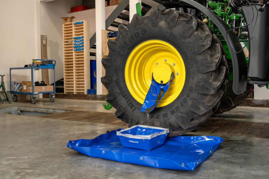 DER BLAUE Auffangrutsche für Öl & Betriebsflüssigkeiten