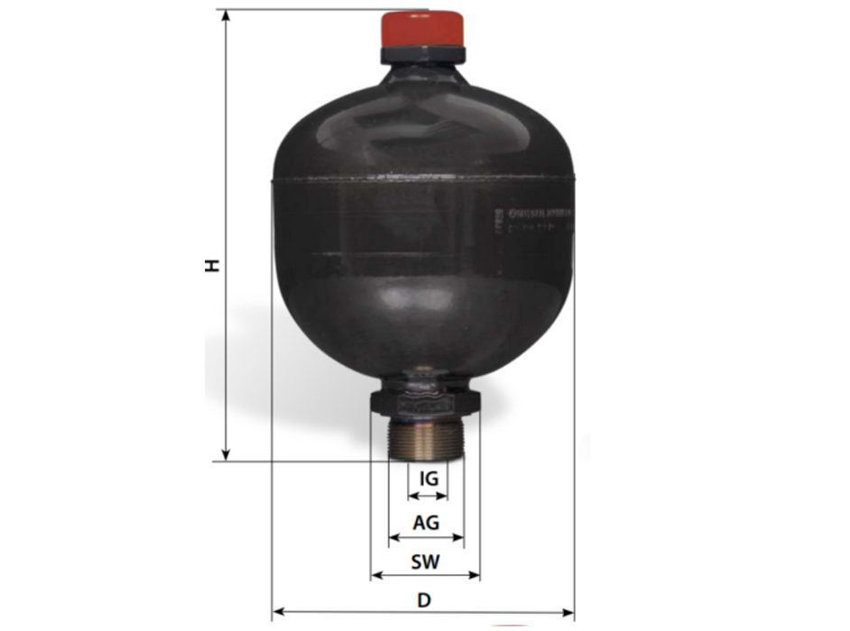 SAIP 0,5 Liter Membran-/Druckspeicher