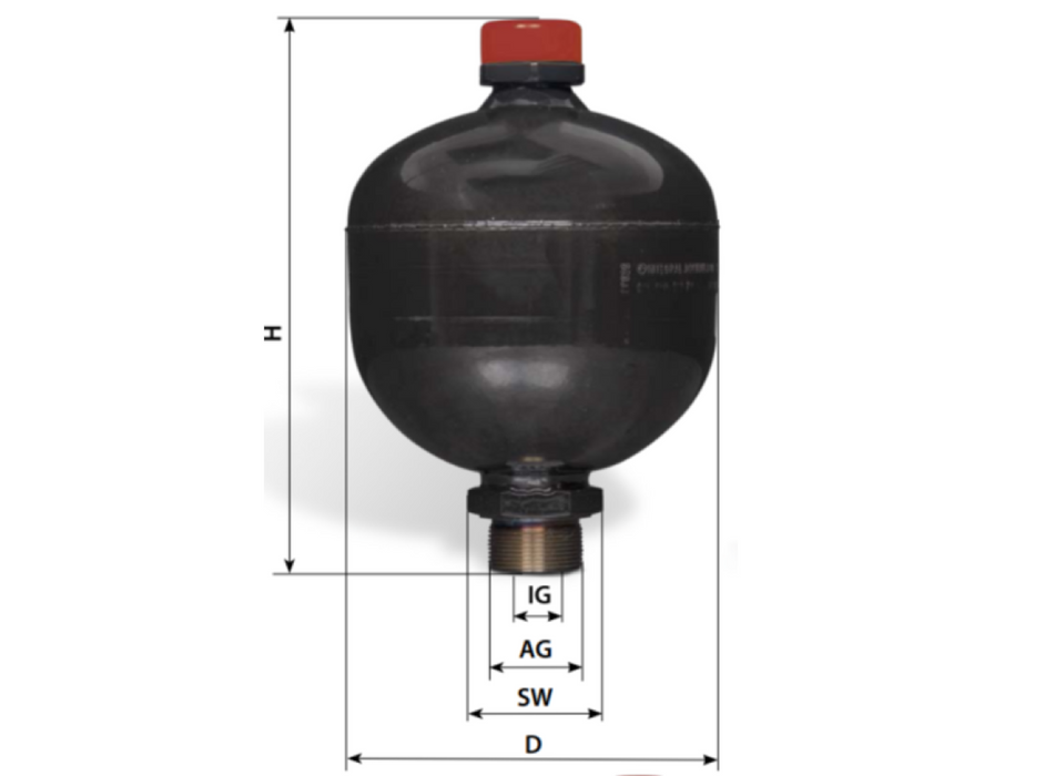 Roth 0,6 Liter Membran-/Druckspeicher