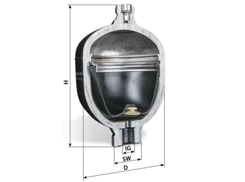 SAIP 2,0 Liter Membran-/Druckspeicher