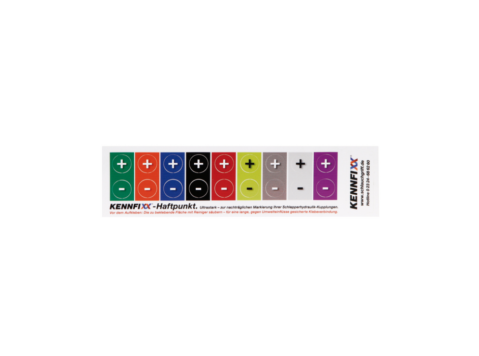 Kennfixx Haftpunktbogen plus + / minus - 18 Stück / 9 Farben